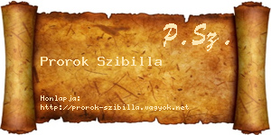 Prorok Szibilla névjegykártya